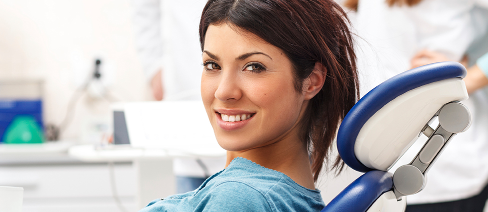 Woman in dental chair